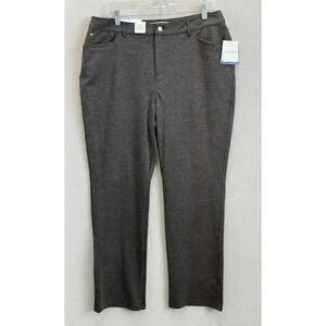 Croft Barrow Women's 16 Dark Gray Heather‎ Classic Fit Straight Leg Slack Pants